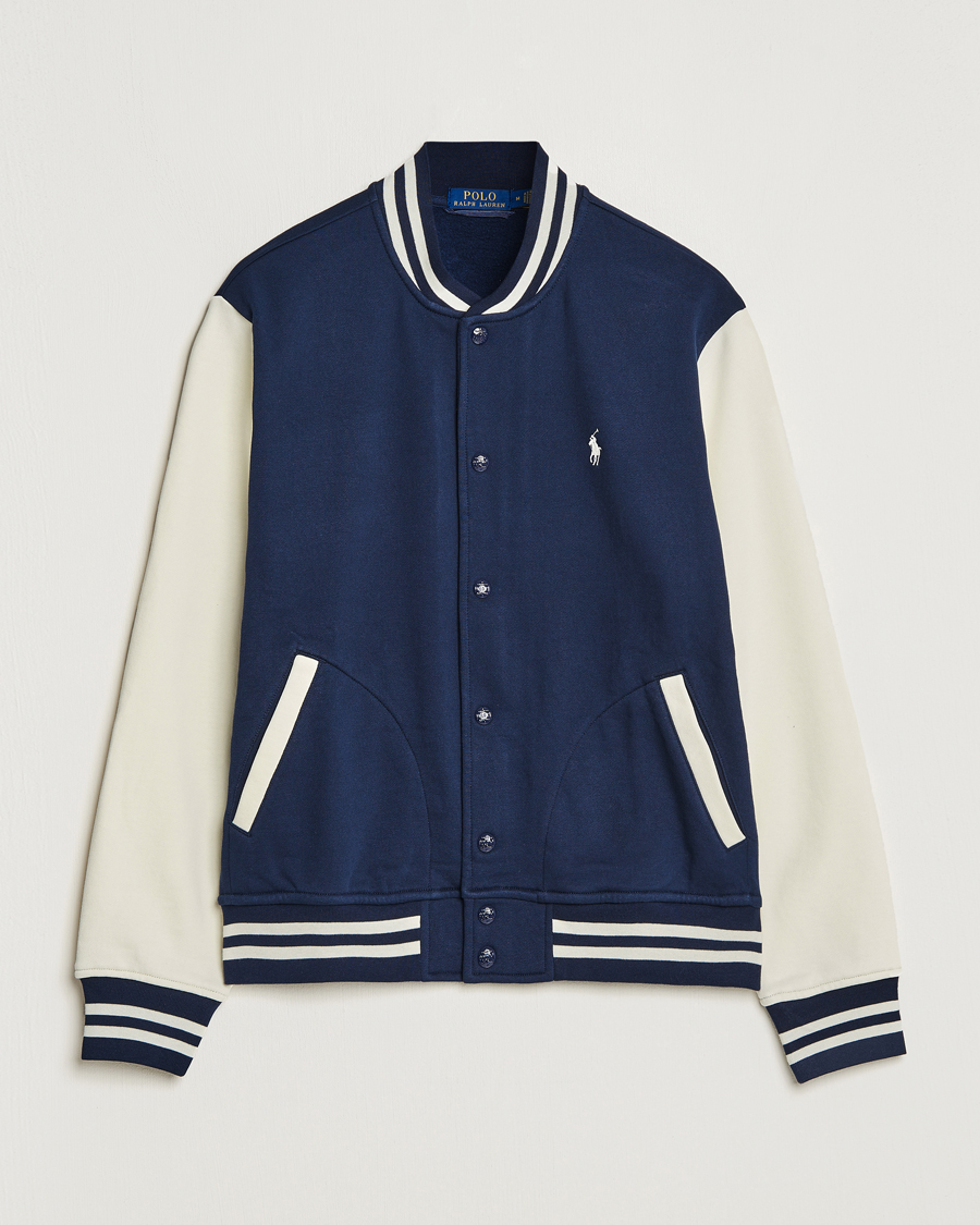 Homme | Manteaux Et Vestes | Polo Ralph Lauren | Athletic Fleece Varsity Jacket Navy/Cream