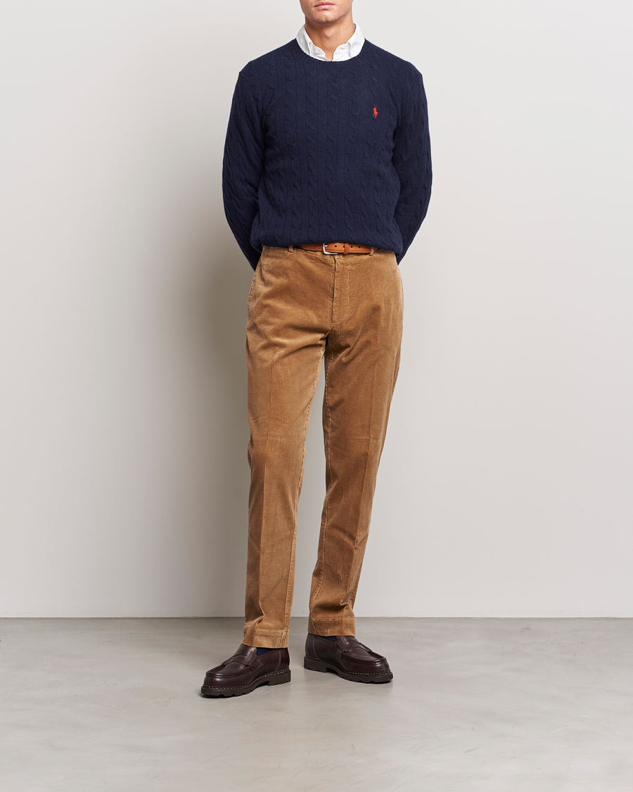Homme | Pulls Et Tricots | Polo Ralph Lauren | Wool/Cashmere Cable Crew Neck Hunter Navy