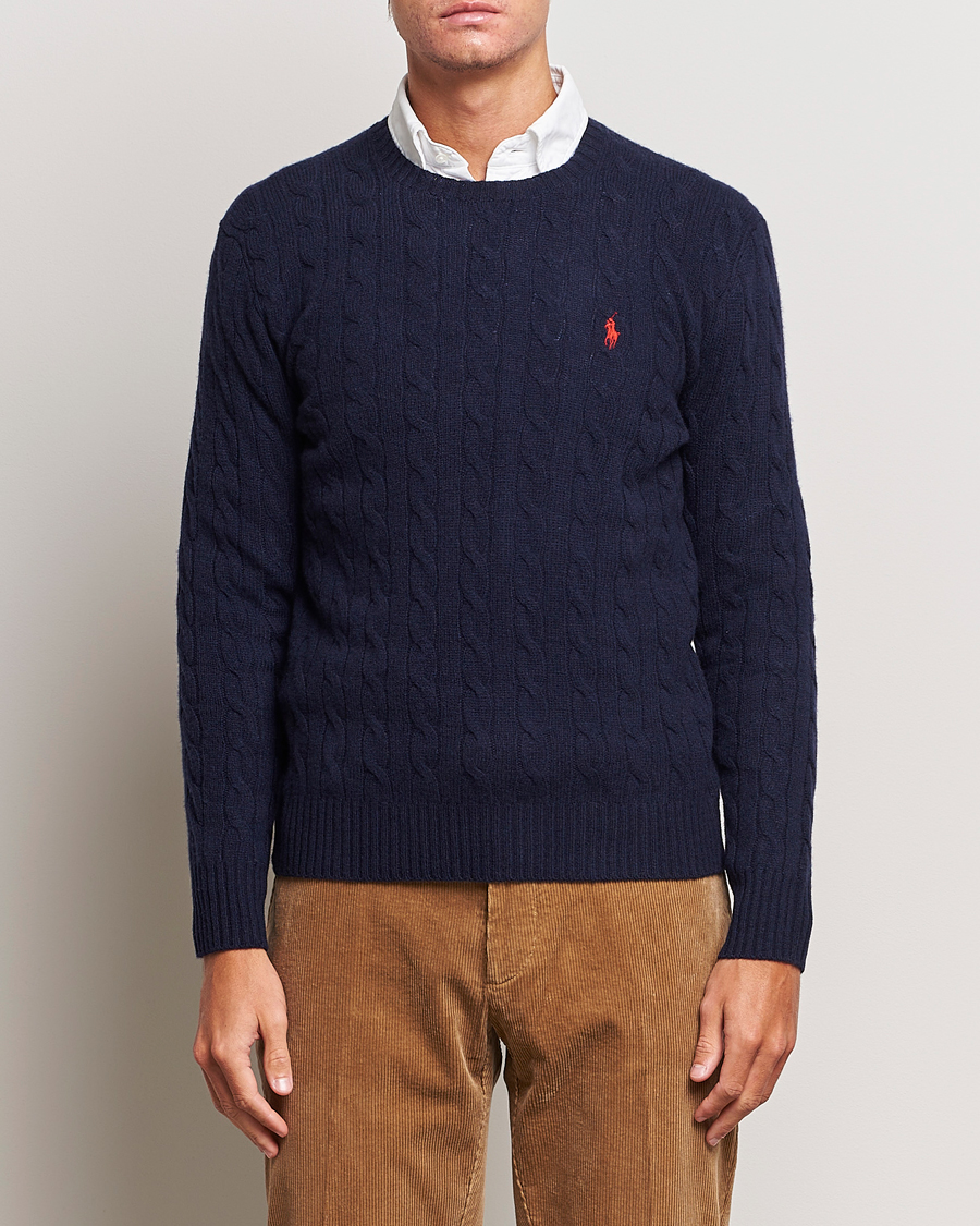 Homme | Pulls Et Tricots | Polo Ralph Lauren | Wool/Cashmere Cable Crew Neck Hunter Navy