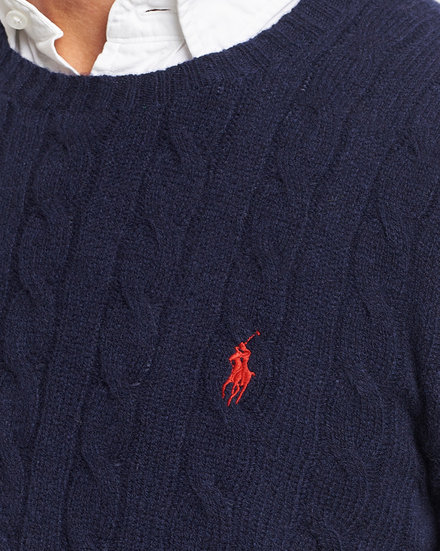 Homme | Pulls Et Tricots | Polo Ralph Lauren | Wool/Cashmere Cable Crew Neck Hunter Navy