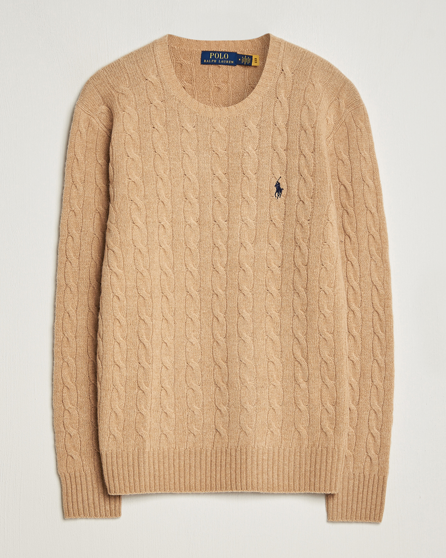 Heren | Truien | Polo Ralph Lauren | Wool/Cashmere Cable Crew Neck Camel Melange