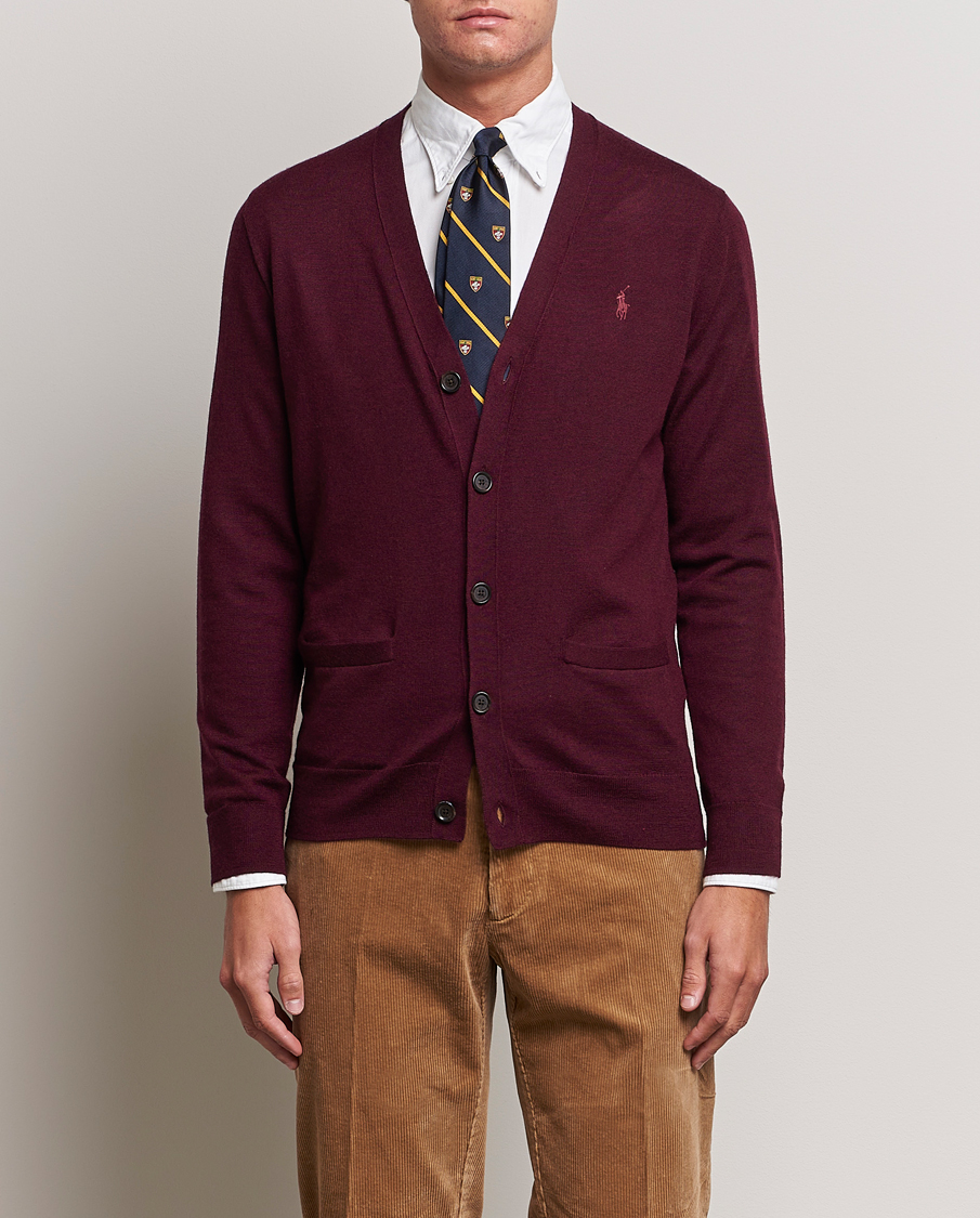 Homme | Pulls Et Tricots | Polo Ralph Lauren | Merino Knitted Cardigan Aged Wine Heather