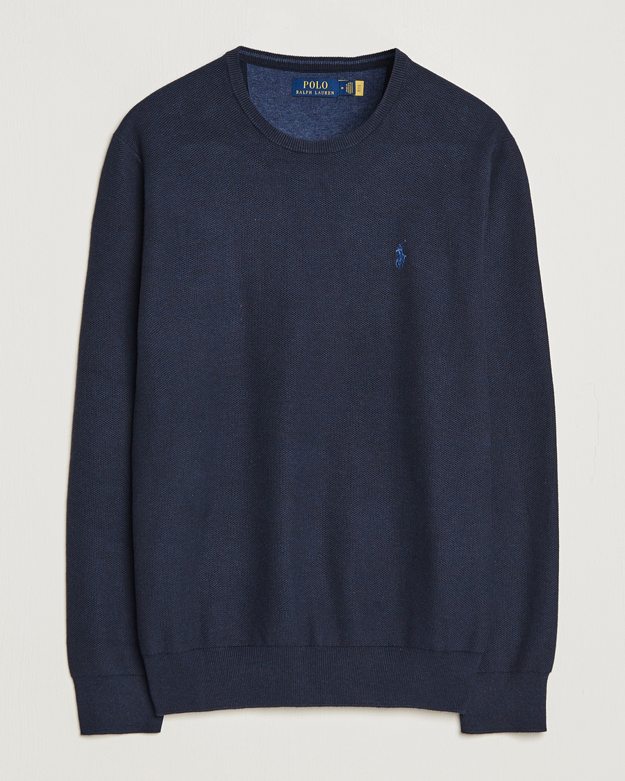 Heren | Truien | Polo Ralph Lauren | Textured Cotton Crew Neck Sweater Navy Heather