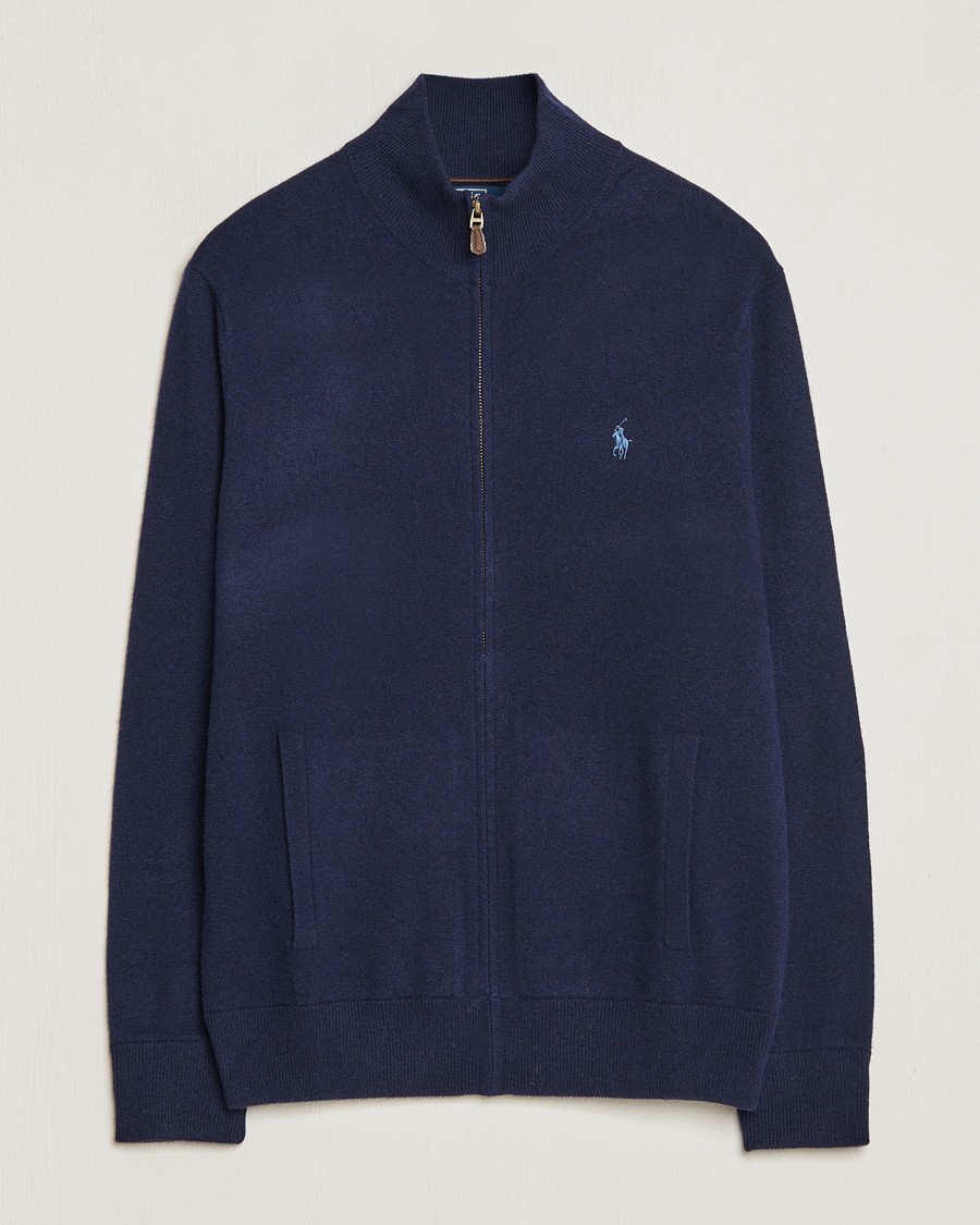 Heren | Truien | Polo Ralph Lauren | Merino Knitted Full Zip Sweater Hunter Navy