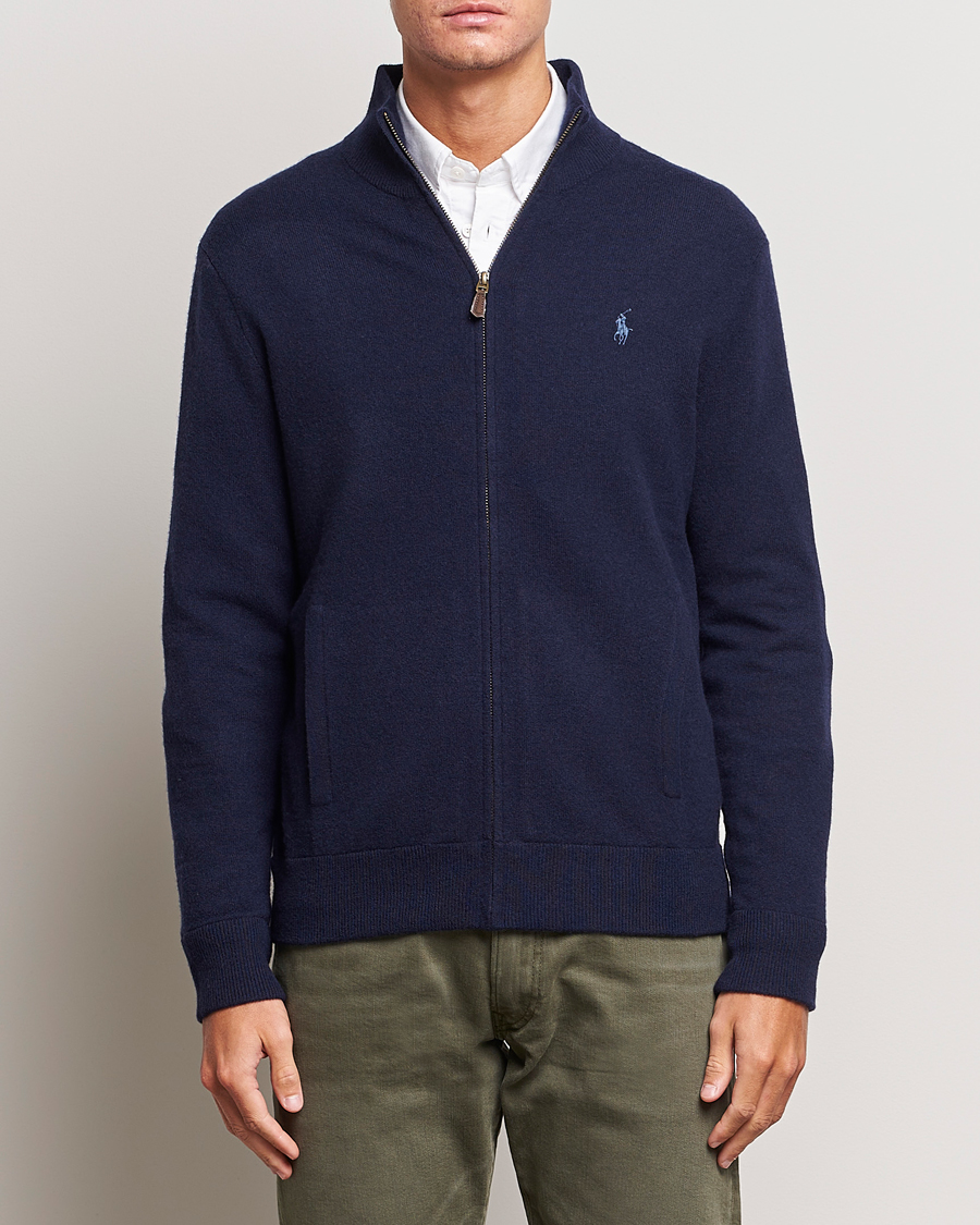 Heren | Truien | Polo Ralph Lauren | Merino Knitted Full Zip Sweater Hunter Navy