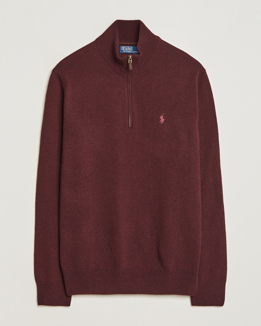 Homme | Pulls Et Tricots | Polo Ralph Lauren | Merino Half-Zip Sweater Aged Wine Heather