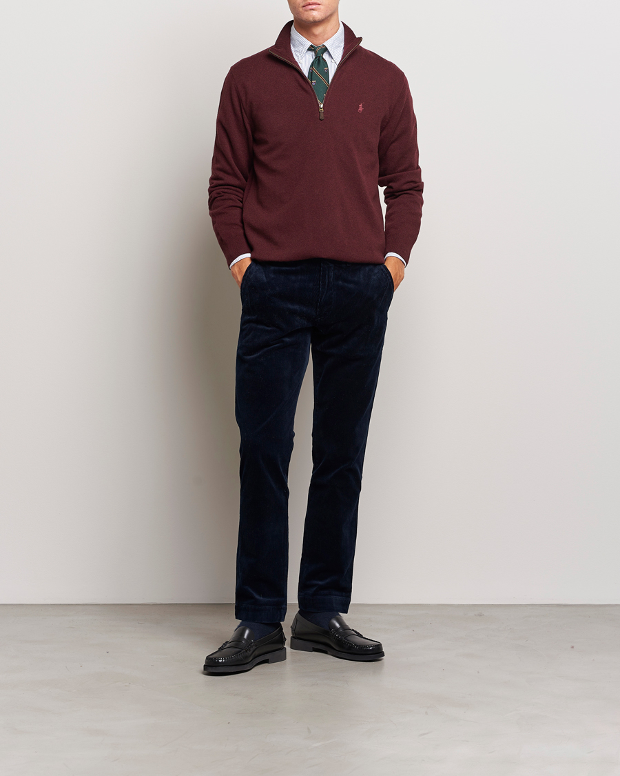 Homme | Pulls Et Tricots | Polo Ralph Lauren | Merino Half-Zip Sweater Aged Wine Heather