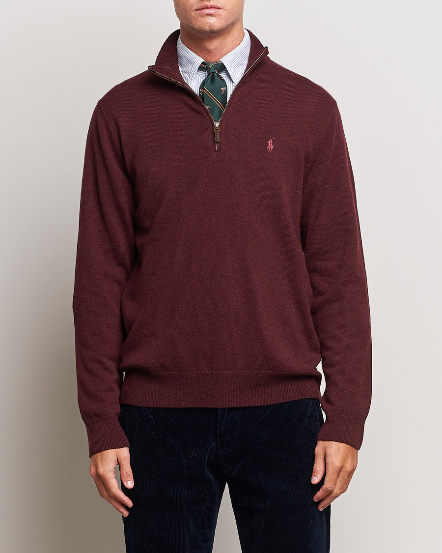 Homme | Pulls Et Tricots | Polo Ralph Lauren | Merino Half-Zip Sweater Aged Wine Heather