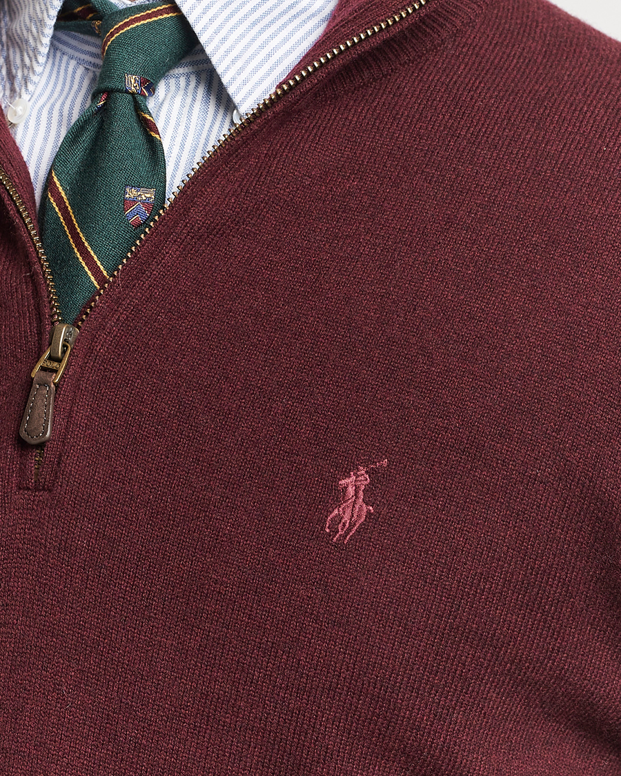 Homme | Pulls Et Tricots | Polo Ralph Lauren | Merino Half-Zip Sweater Aged Wine Heather