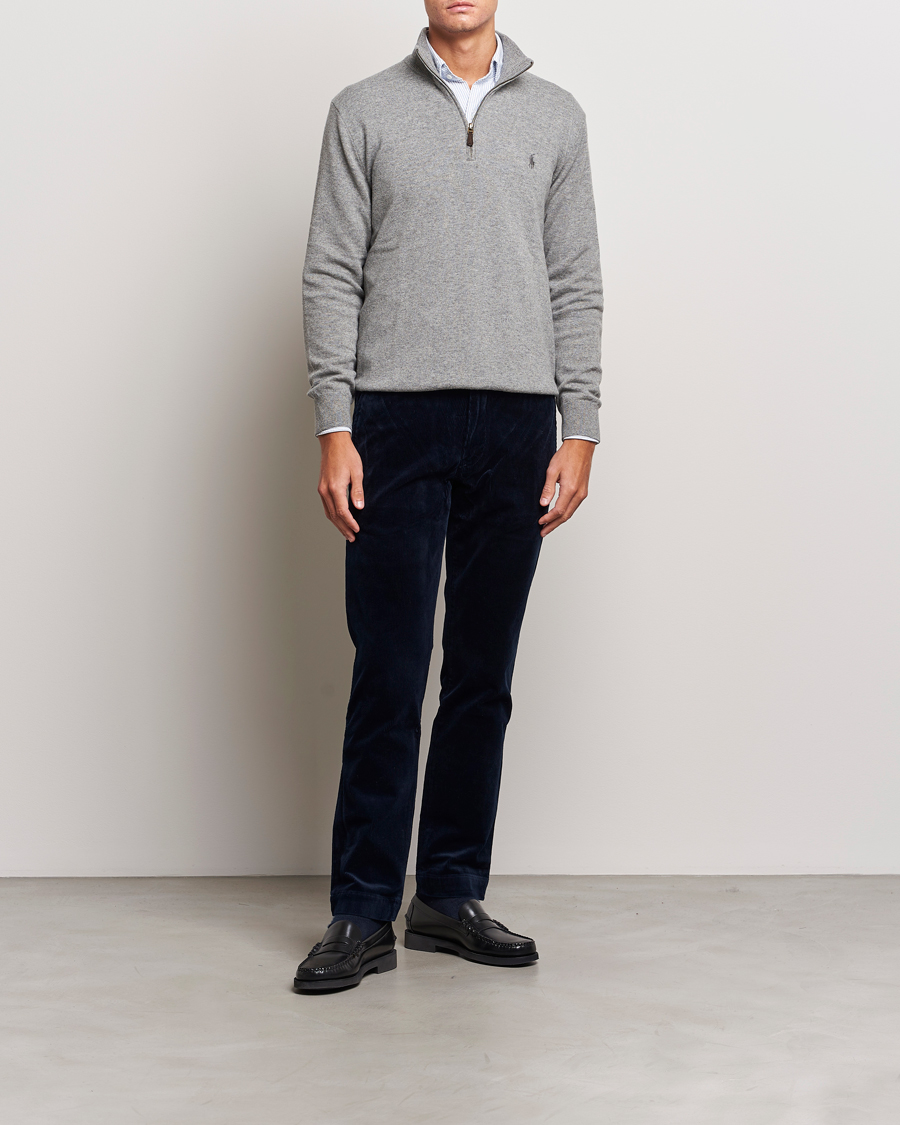 Heren | Truien | Polo Ralph Lauren | Merino Knitted Half Zip Sweater Fawn Grey Heather