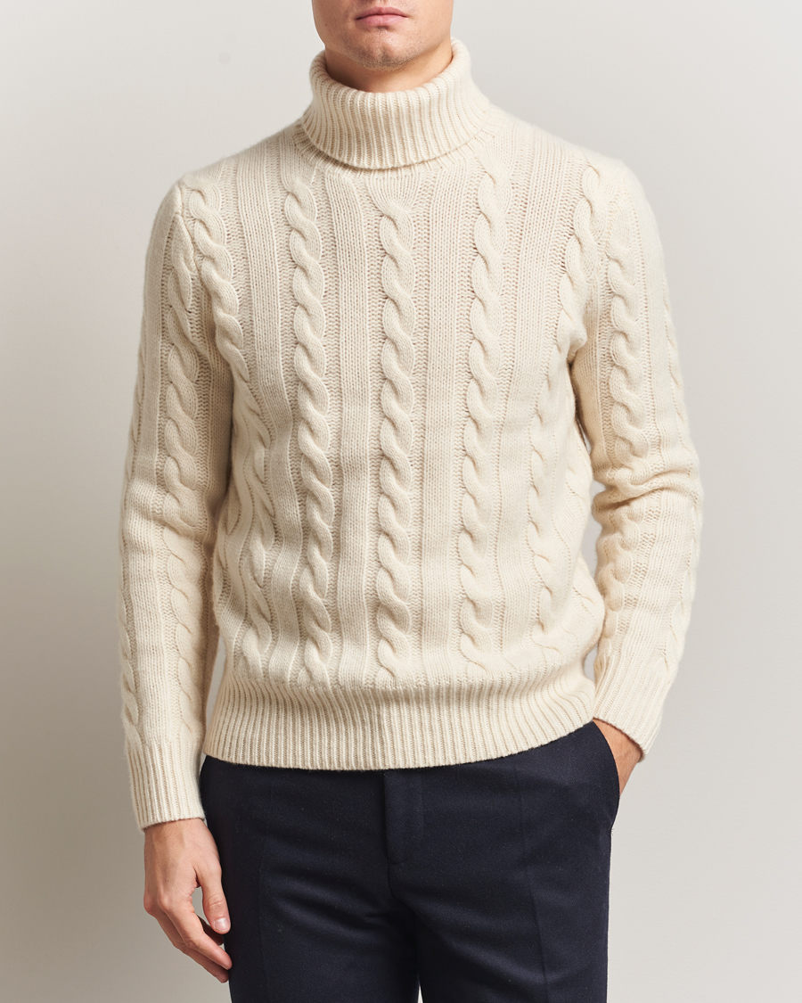 Heren | Truien | Polo Ralph Lauren | Wool/Cashmere Cable Rollneck Andover Cream