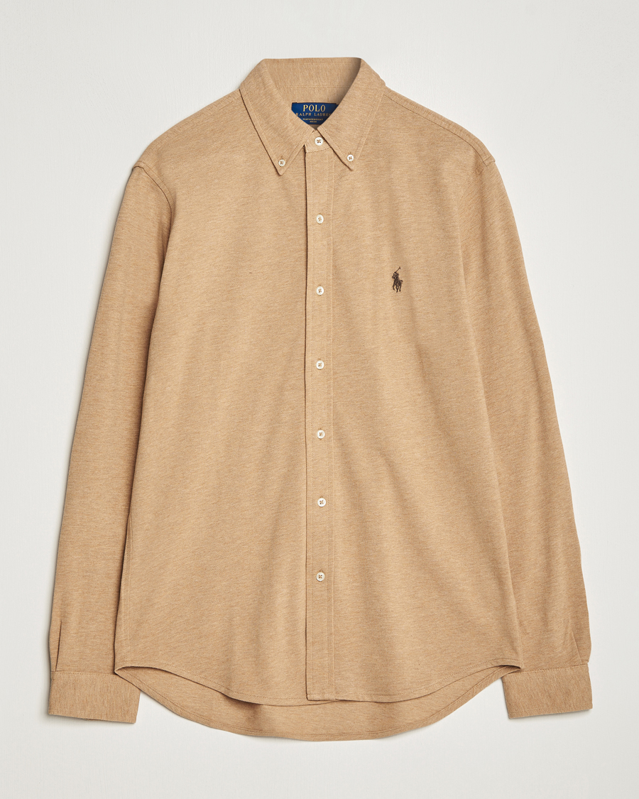 Homme | Chemises | Polo Ralph Lauren | Slim Fit Featherweight Mesh Shirt Camel Heather