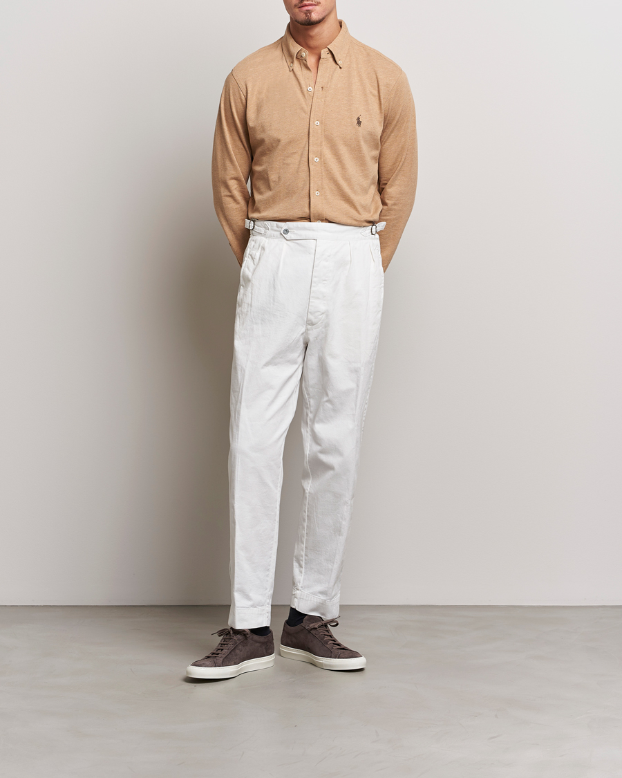 Homme | Chemises | Polo Ralph Lauren | Slim Fit Featherweight Mesh Shirt Camel Heather