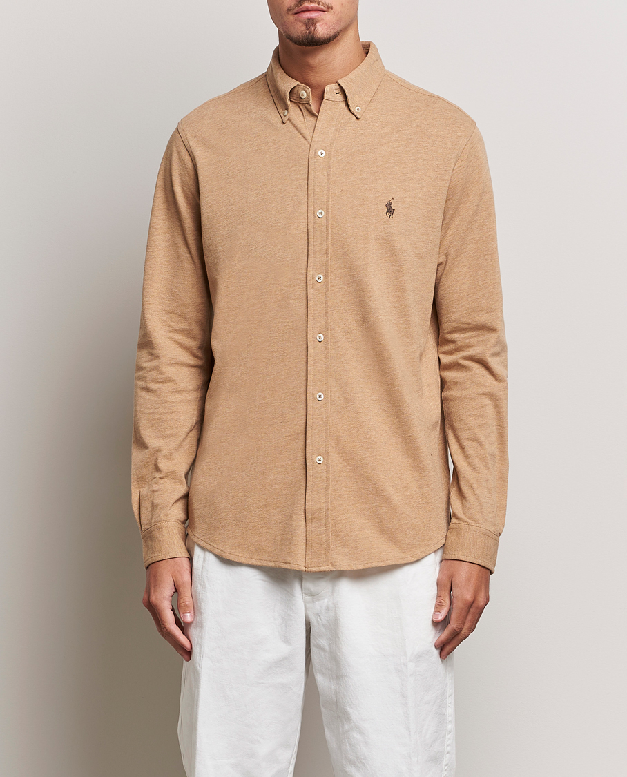 Homme | Chemises | Polo Ralph Lauren | Slim Fit Featherweight Mesh Shirt Camel Heather
