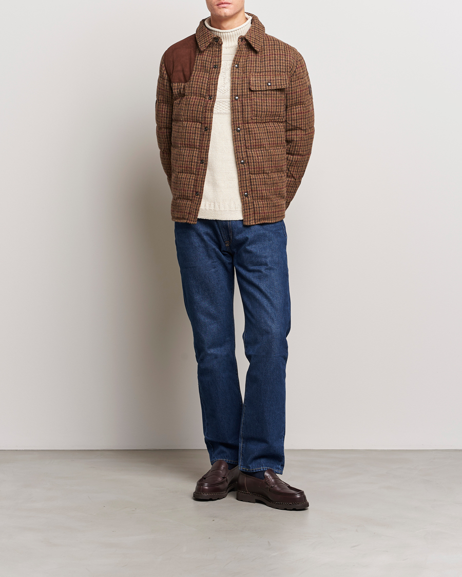 Heren | Jassen | Polo Ralph Lauren | Wool Checked Down Shirt Jacket Brown/Burgundy