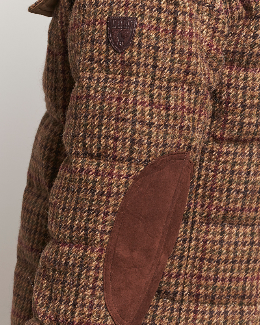 Heren | Jassen | Polo Ralph Lauren | Wool Checked Down Shirt Jacket Brown/Burgundy