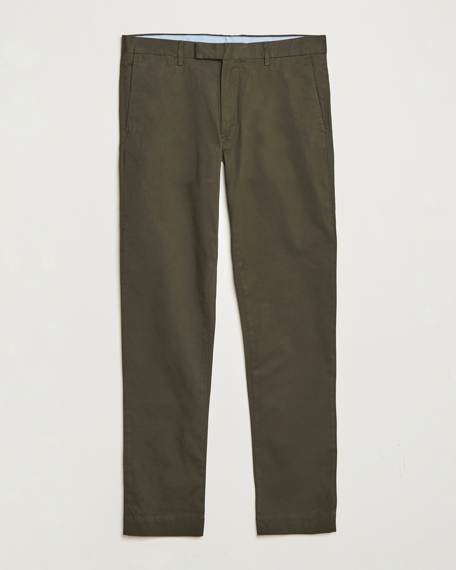 Heren | Broeken | Polo Ralph Lauren | Slim Fit Stretch Chinos Oil Cloth Green