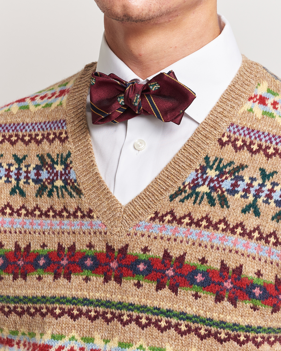 Homme | Polo Ralph Lauren Vintage Club Striped Bow Tie Wine | Polo Ralph Lauren | Vintage Club Striped Bow Tie Wine