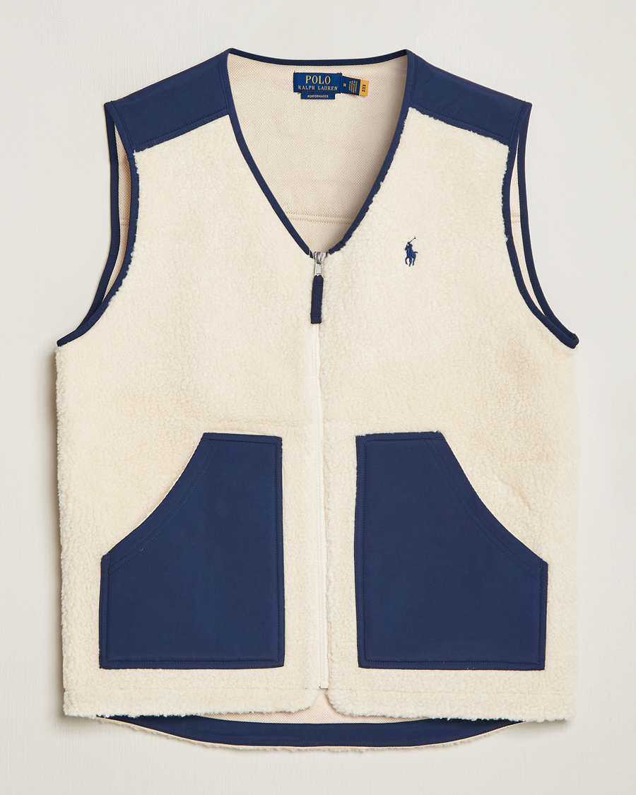 Homme | Manteaux Et Vestes | Polo Ralph Lauren | Gilet Pile Vest Winter Cream/Newport Navy