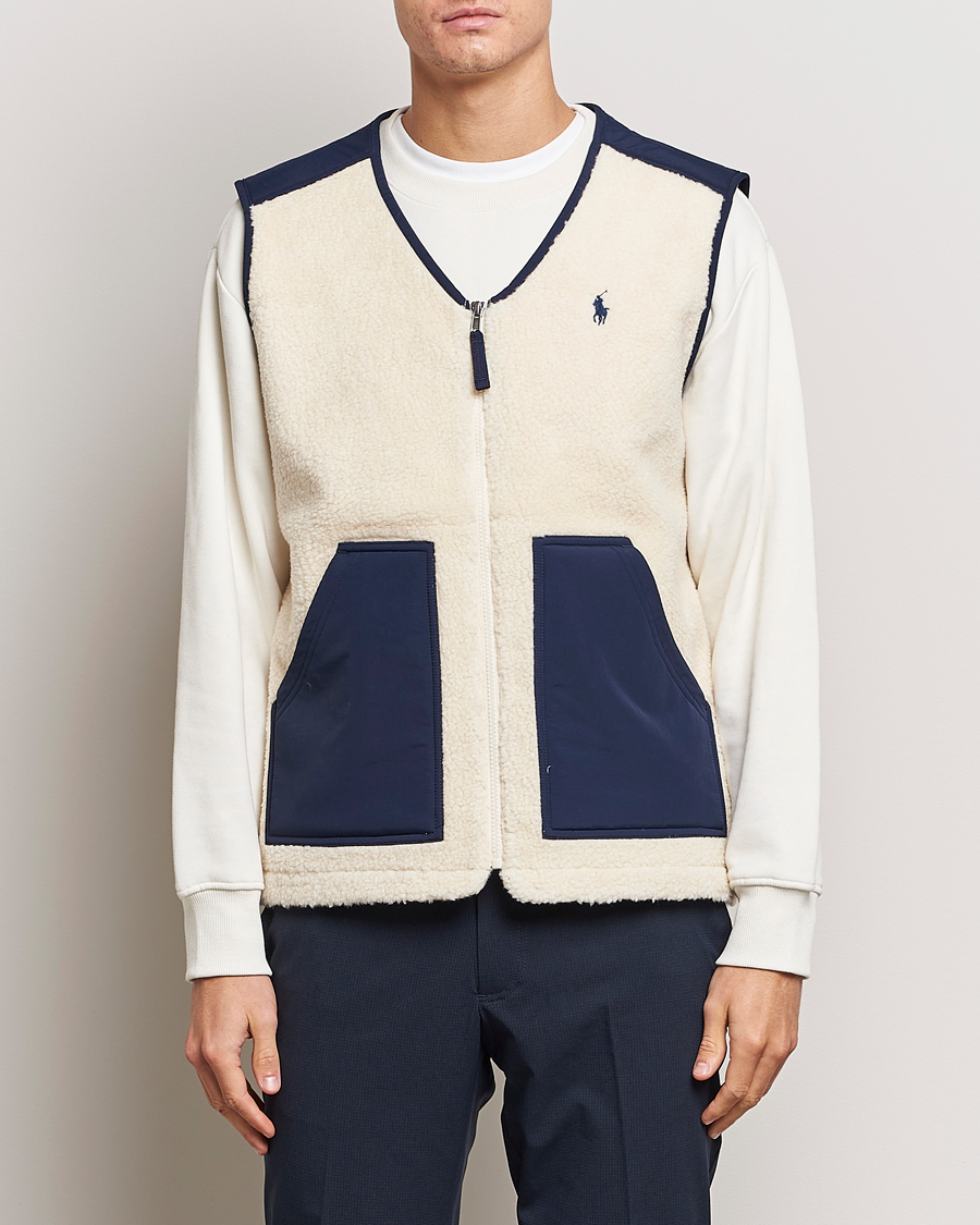 Homme | Manteaux Et Vestes | Polo Ralph Lauren | Gilet Pile Vest Winter Cream/Newport Navy