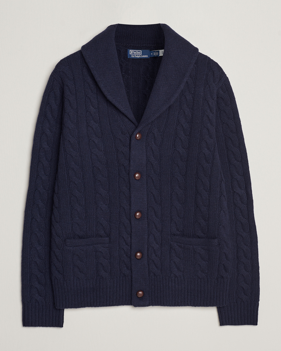 Homme | Pulls Et Tricots | Polo Ralph Lauren | Wool Cable Cardigan Hunter Navy
