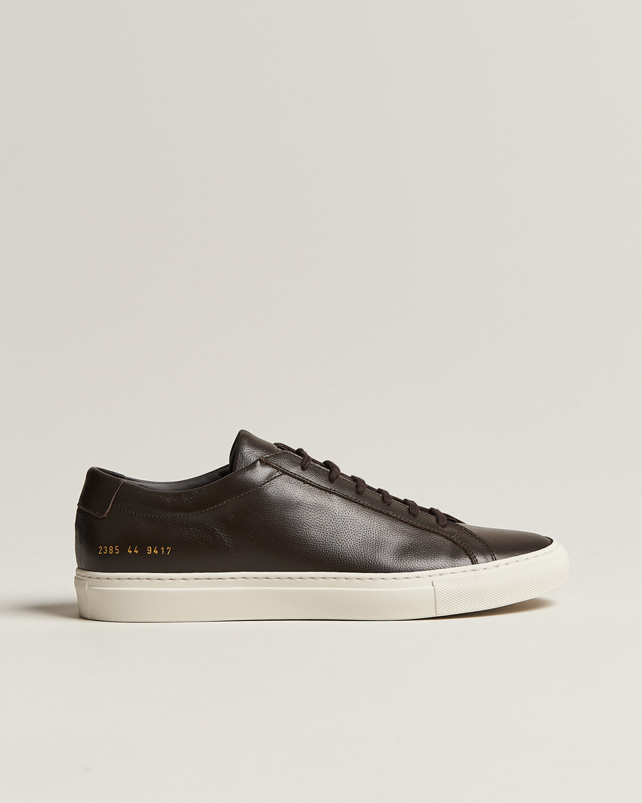Homme | Common Projects Original Achilles Pebbled Leather Sneaker Dark Brown | Common Projects | Original Achilles Pebbled Leather Sneaker Dark Brown