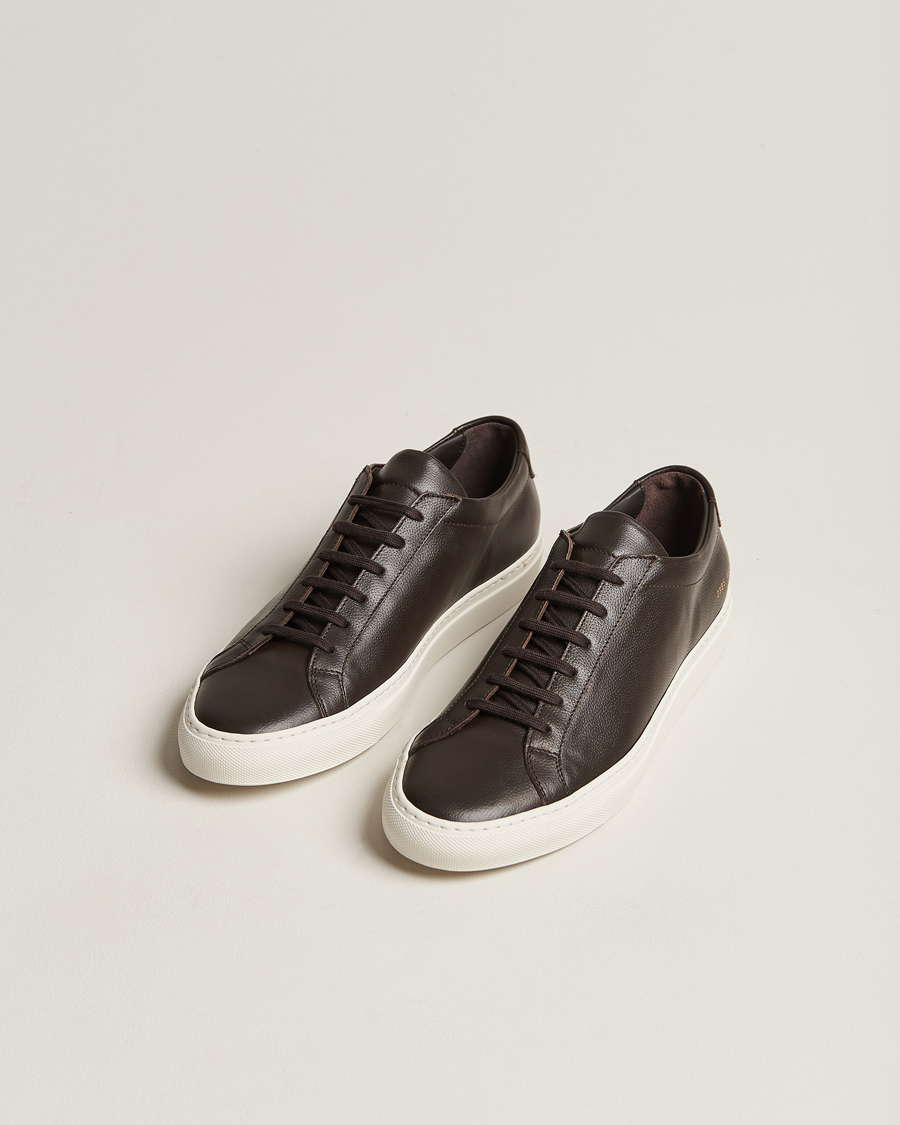 Homme | Common Projects Original Achilles Pebbled Leather Sneaker Dark Brown | Common Projects | Original Achilles Pebbled Leather Sneaker Dark Brown