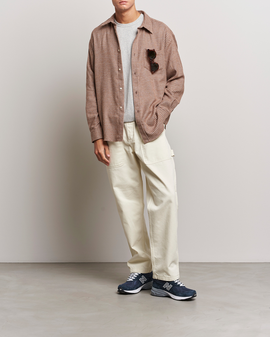 Heren | Overhemden | Palmes | Cyrus Houndstooth Cotton Shirt Brown