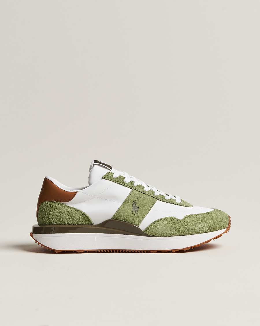 Homme | Polo Ralph Lauren Train 89 Running Sneaker White/Olive | Polo Ralph Lauren | Train 89 Running Sneaker White/Olive