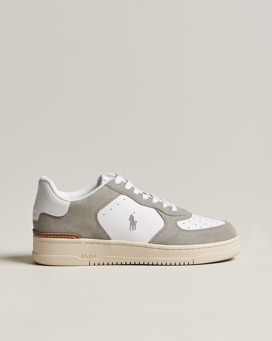 Homme | Polo Ralph Lauren Masters Court Suede Sneaker Grey/White | Polo Ralph Lauren | Masters Court Suede Sneaker Grey/White
