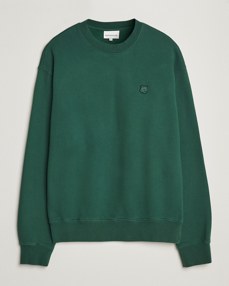 Homme | Pulls Et Tricots | Maison Kitsuné | Tonal Fox Head Sweatshirt Bottle Green