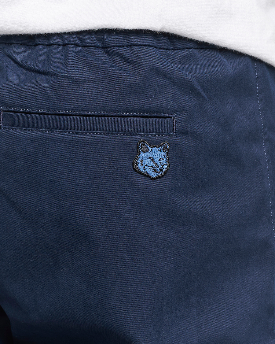 Homme | Pantalons | Maison Kitsuné | Cotton Drawstring Pants Ink Blue