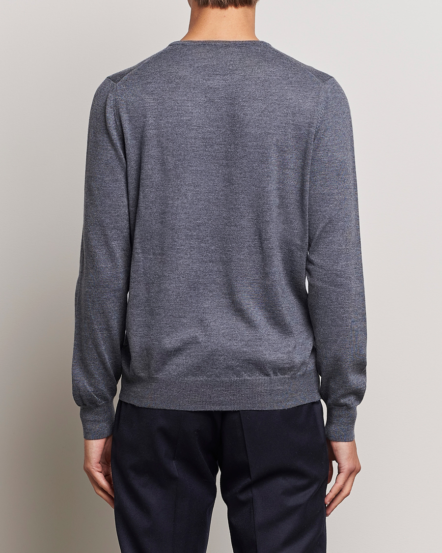 Homme | Pulls Et Tricots | Gran Sasso | Merino Fashion Fit Crew Neck Pullover Grey Melange