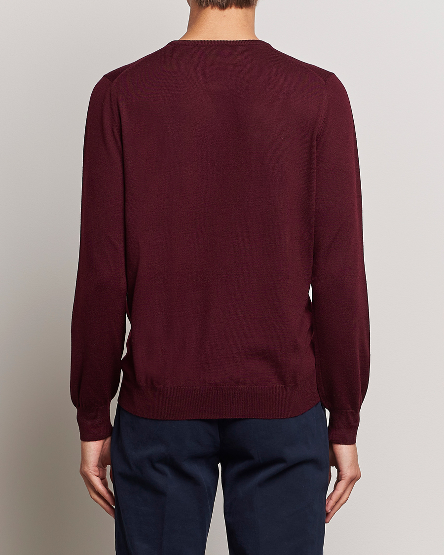 Heren | Truien | Gran Sasso | Merino Fashion Fit Crew Neck Pullover Burgundy