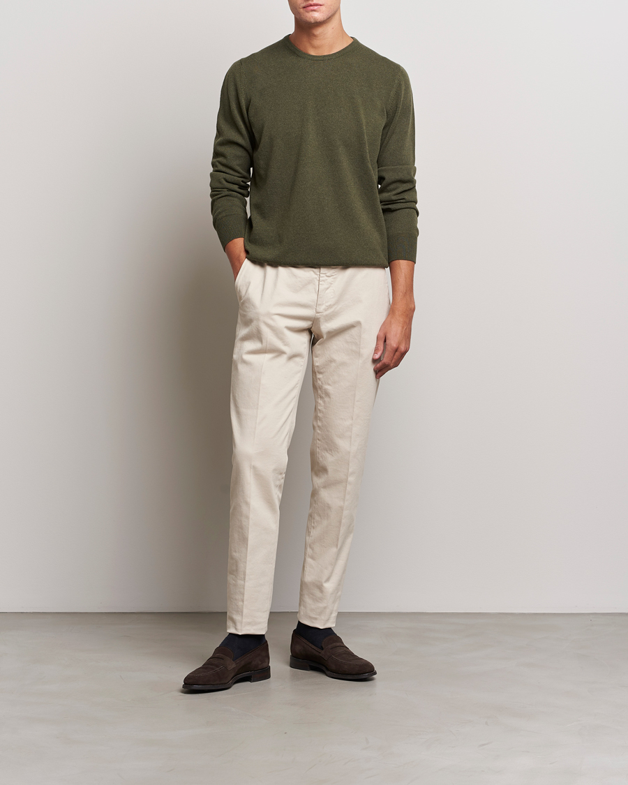 Homme | Pulls Et Tricots | Gran Sasso | Wool/Cashmere Crew Neck Olive Green