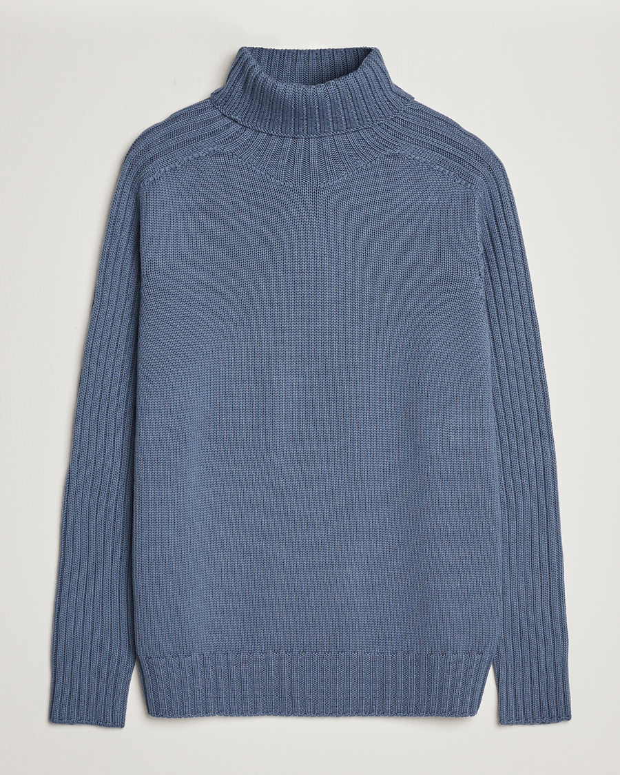 Homme | Pulls Et Tricots | Gran Sasso | Rainwool Rollneck Dusty Blue