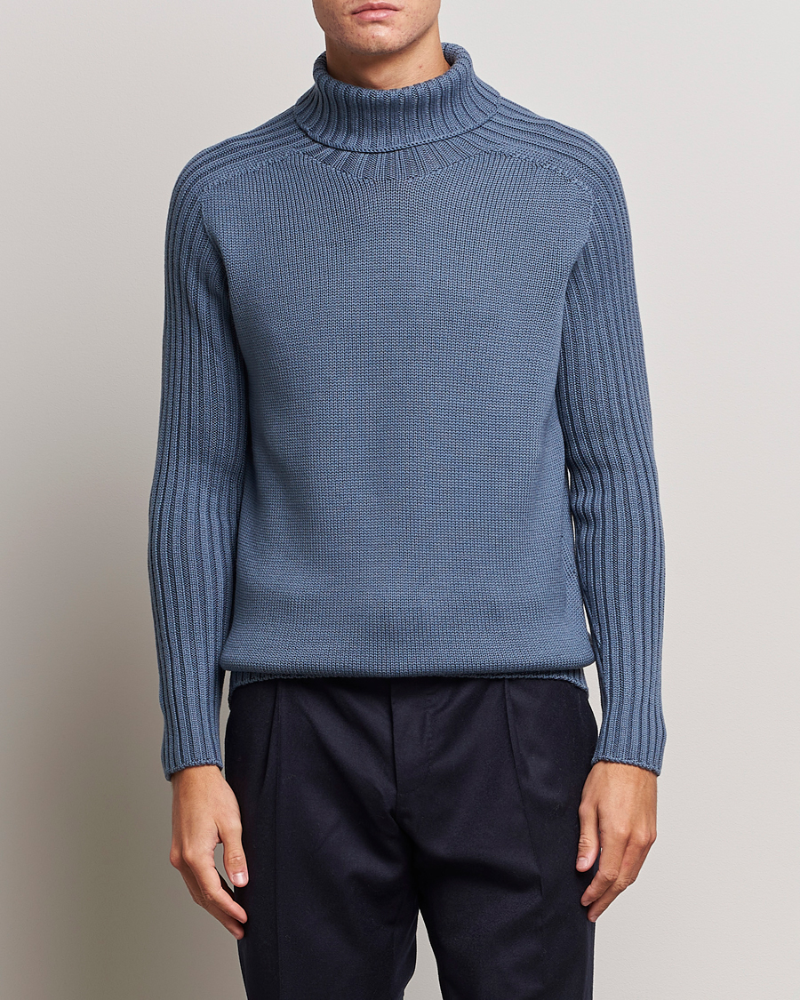 Homme | Pulls Et Tricots | Gran Sasso | Rainwool Rollneck Dusty Blue