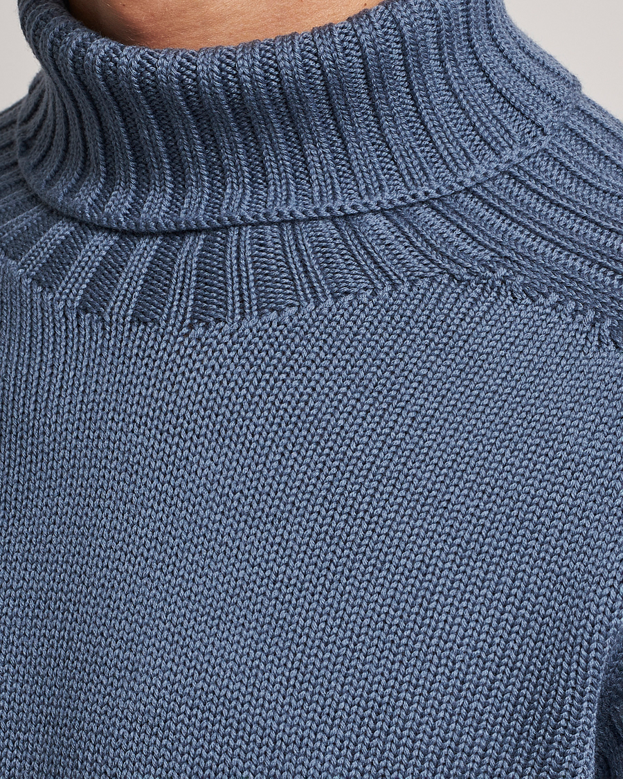 Homme | Pulls Et Tricots | Gran Sasso | Rainwool Rollneck Dusty Blue