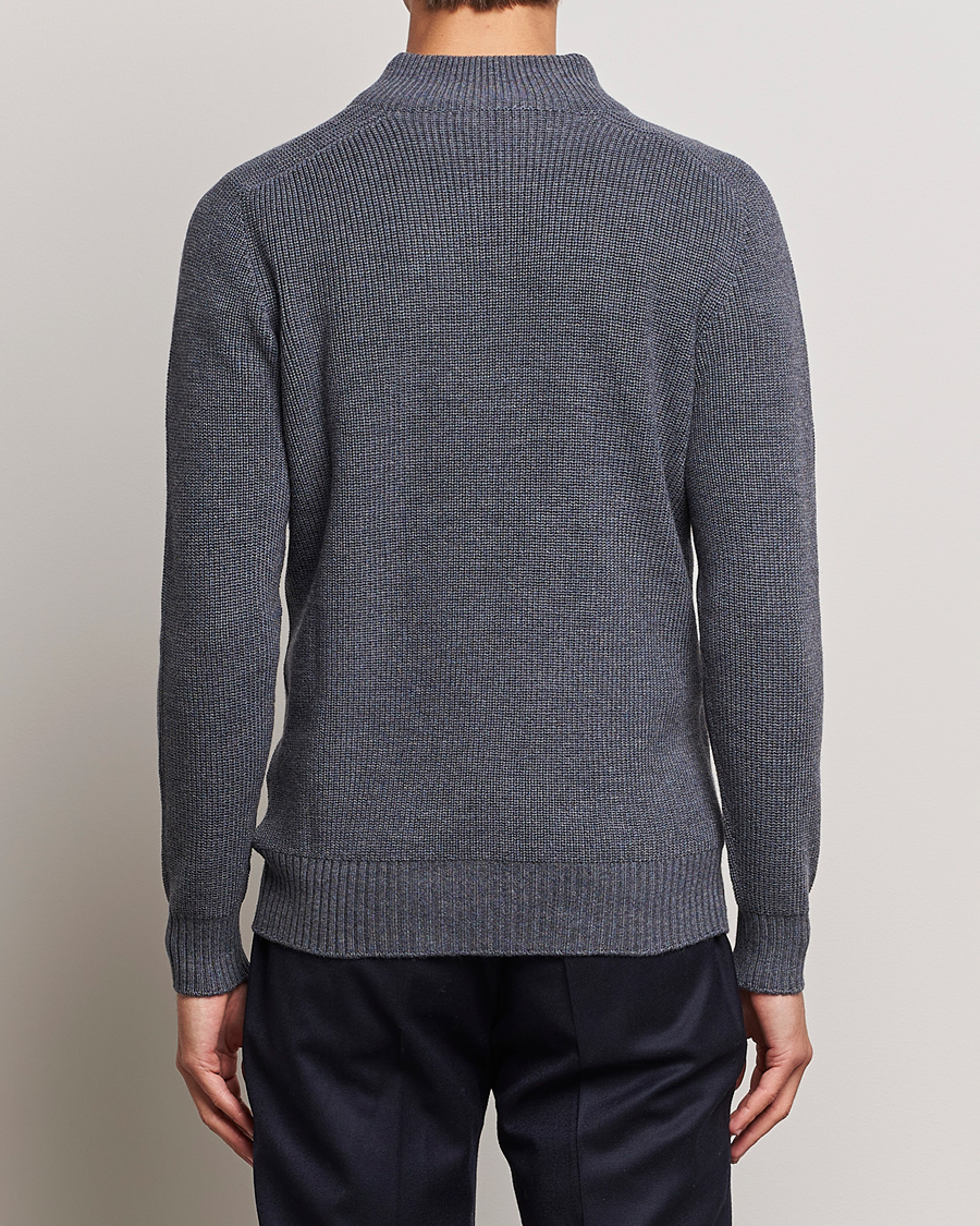 Homme | Pulls Et Tricots | Gran Sasso | Rainwool Half Zip Grey Melange