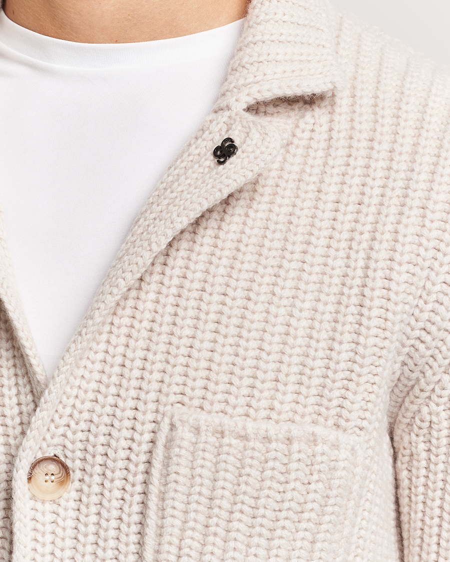 Homme | Pulls Et Tricots | Gran Sasso | Heavy Wool Knitted Blazer Cardigan Off White