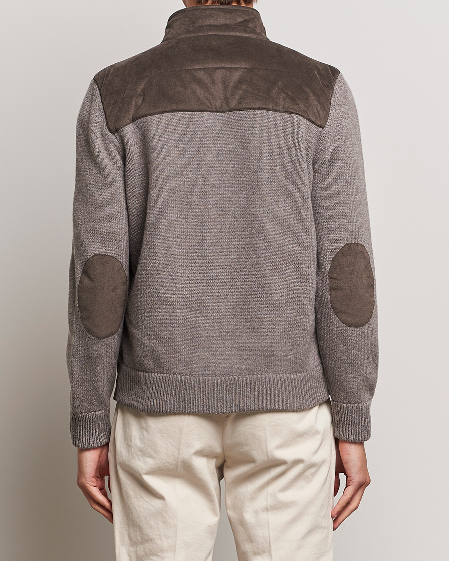 Homme | Pulls Et Tricots | Gran Sasso | Wool/Alcantara Full Zip Grey