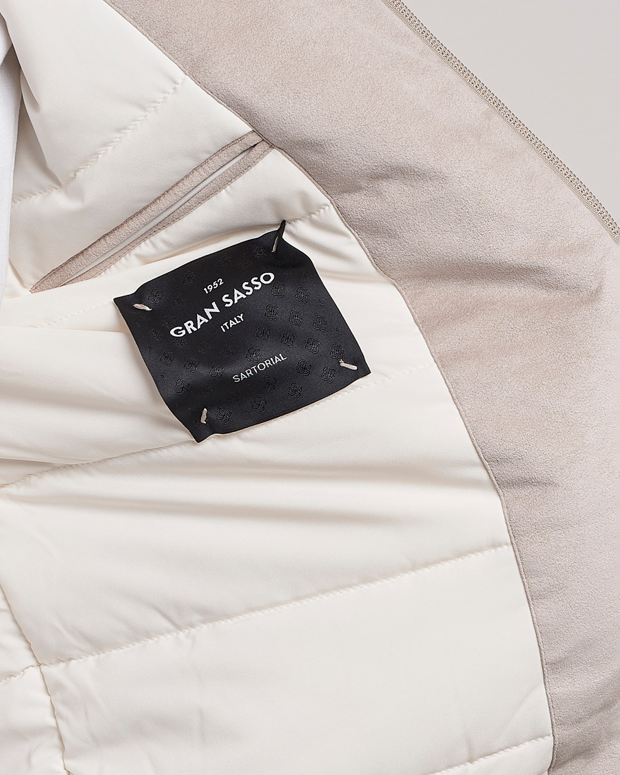 Homme | Manteaux Et Vestes | Gran Sasso | Wool/Alcantara Padded Full Zip Sand/Creme