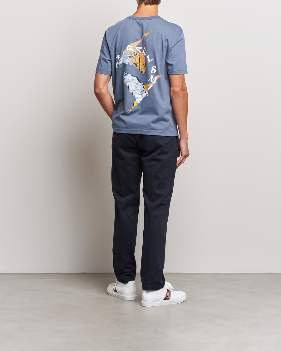 Homme | T-shirts | PS Paul Smith | Flying Bird Crew Neck T-Shirt Washed Blue