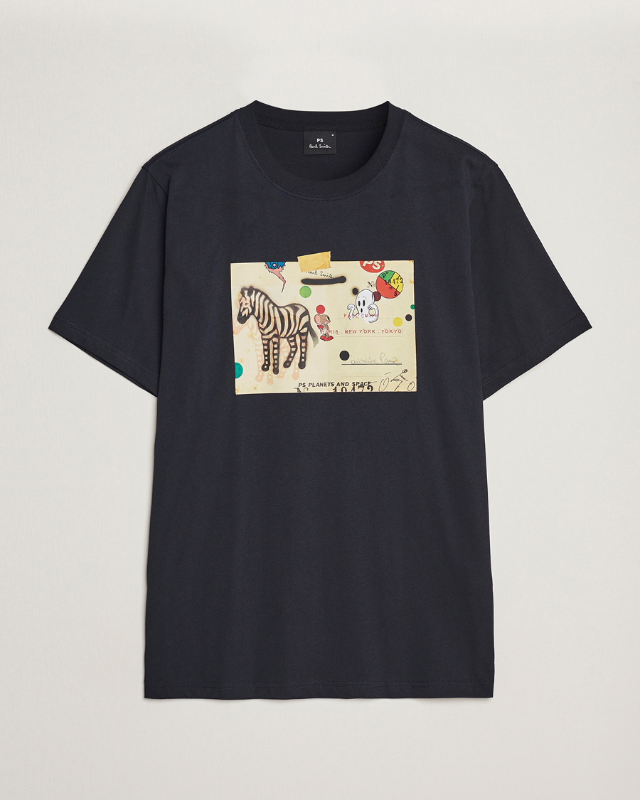 Homme | T-shirts | PS Paul Smith | Zebra Card Crew Neck T-Shirt Navy