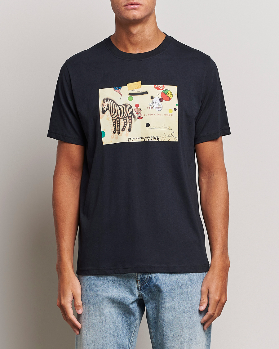 Homme | T-shirts | PS Paul Smith | Zebra Card Crew Neck T-Shirt Navy
