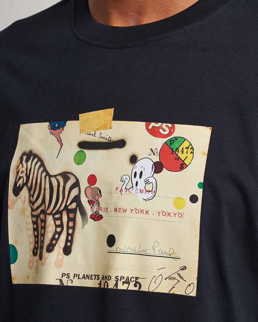 Homme | T-shirts | PS Paul Smith | Zebra Card Crew Neck T-Shirt Navy