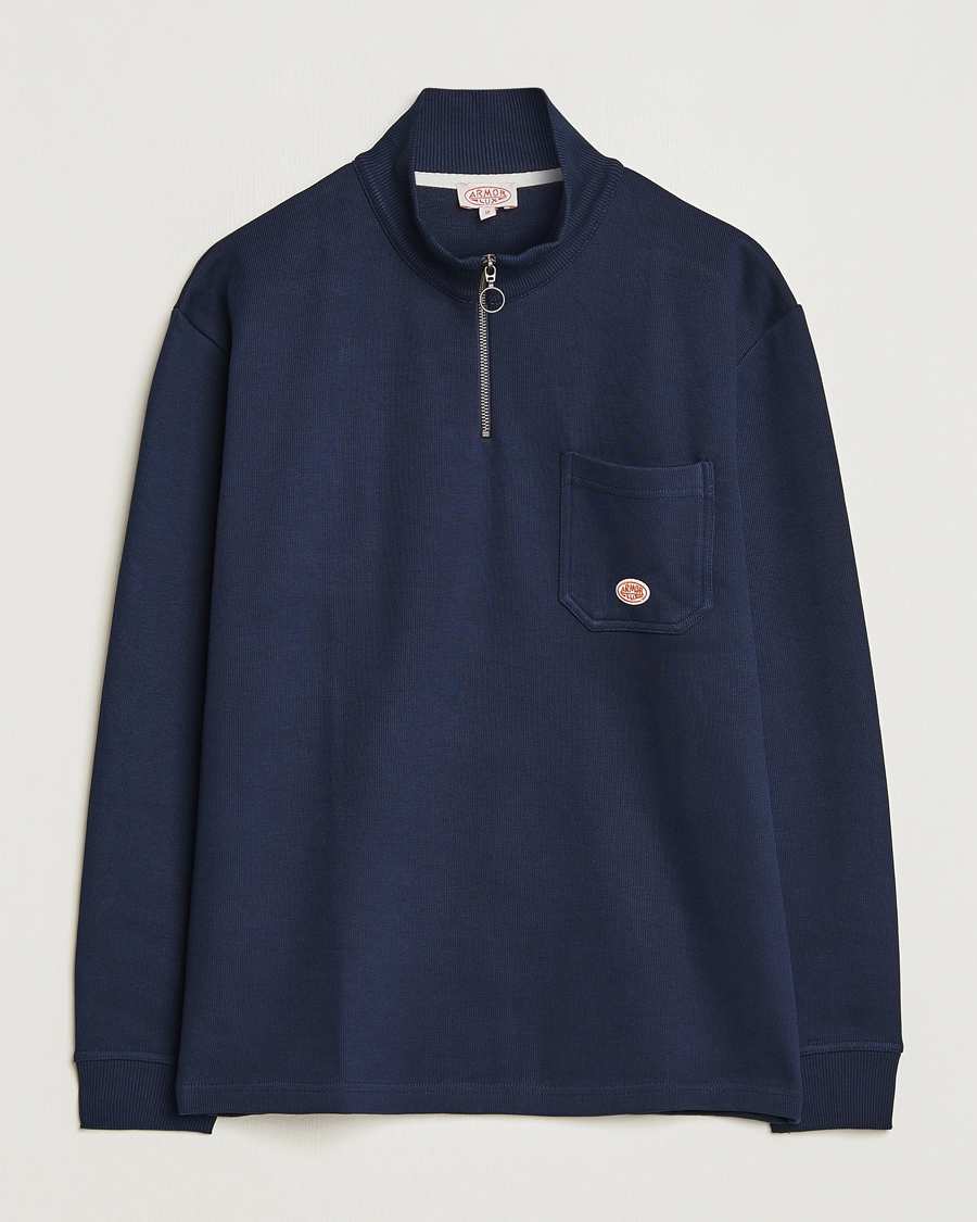 Homme | Pulls Et Tricots | Armor-lux | Camioneur Cotton Half Zip Navy