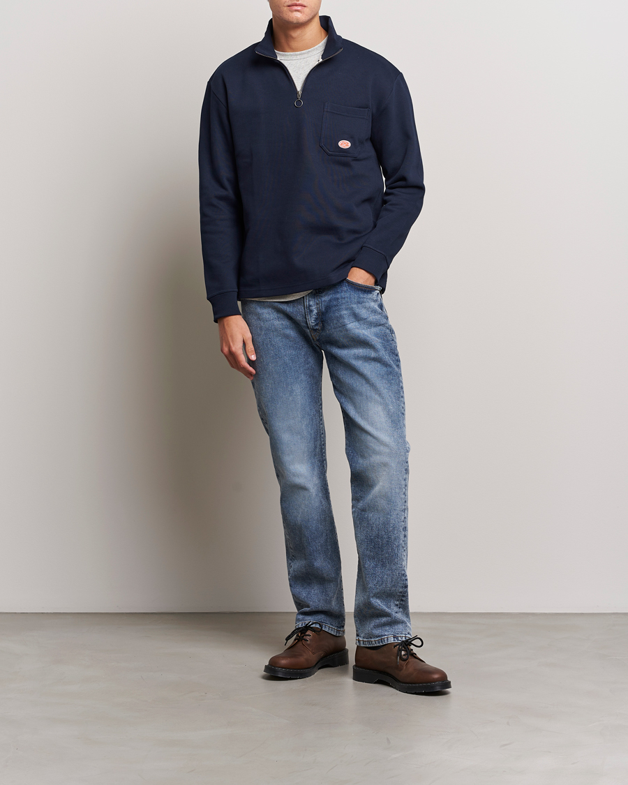 Homme | Pulls Et Tricots | Armor-lux | Camioneur Cotton Half Zip Navy