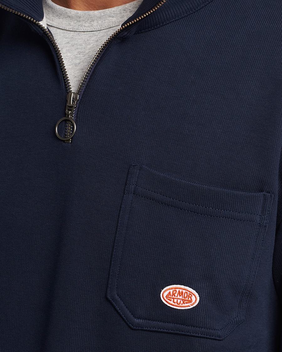 Homme | Pulls Et Tricots | Armor-lux | Camioneur Cotton Half Zip Navy