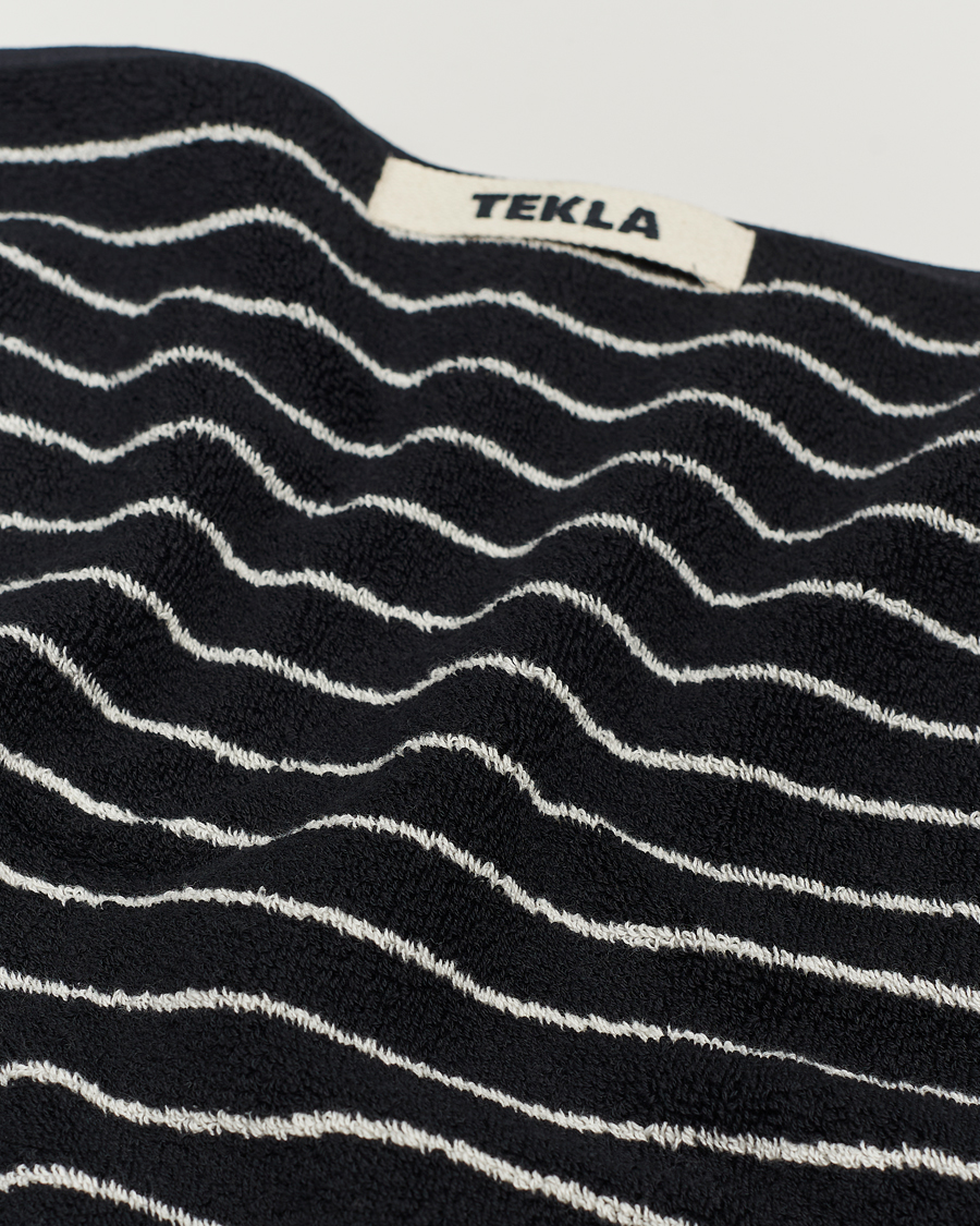 Homme | Tissus | Tekla | Organic Terry Hand Towel Black Stripe